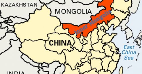 China showing Inner Mongolia