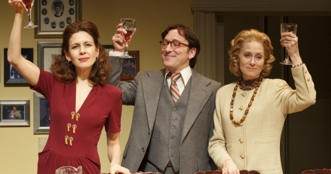 The Assembled Parties> Jessica Hecht, Jonathan Walker, Judith Light. Photo: Joan Marcus