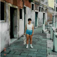 Me outside Locanda Montin in Venice